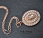 Preview: Silberkette 925 mit Anhänger - Strasssteinkette - Zirkonia - Oval - 14k Gold - Elegant - Halskette Braut - Geschenk Schmuck - Personalisiert